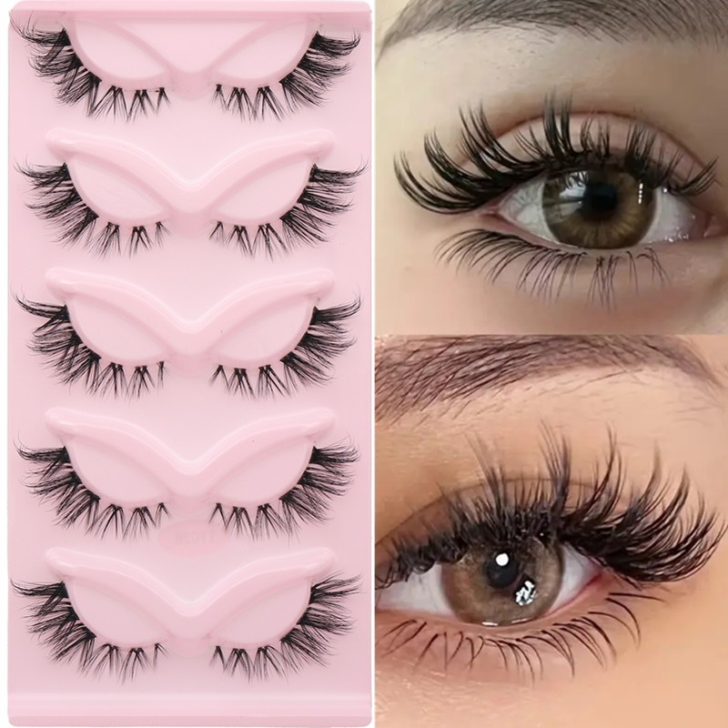 Natural Full Strip Lashes Vegan 3d Mink Faux Eyelashes Fluffy False Clear Band Eyelashes Faux Mink Eyelashes